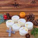 Load image into Gallery viewer, Glistening Snowman Scented Soy Wax Tea Light Candles
