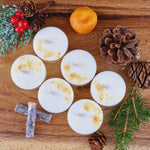 Load image into Gallery viewer, Glistening Snowman Scented Soy Wax Tea Light Candles
