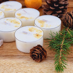 Load image into Gallery viewer, Glistening Snowman Scented Soy Wax Tea Light Candles
